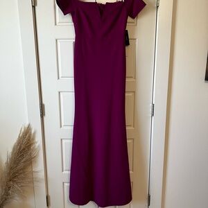 Elegant Purple Off-Shoulder Dress